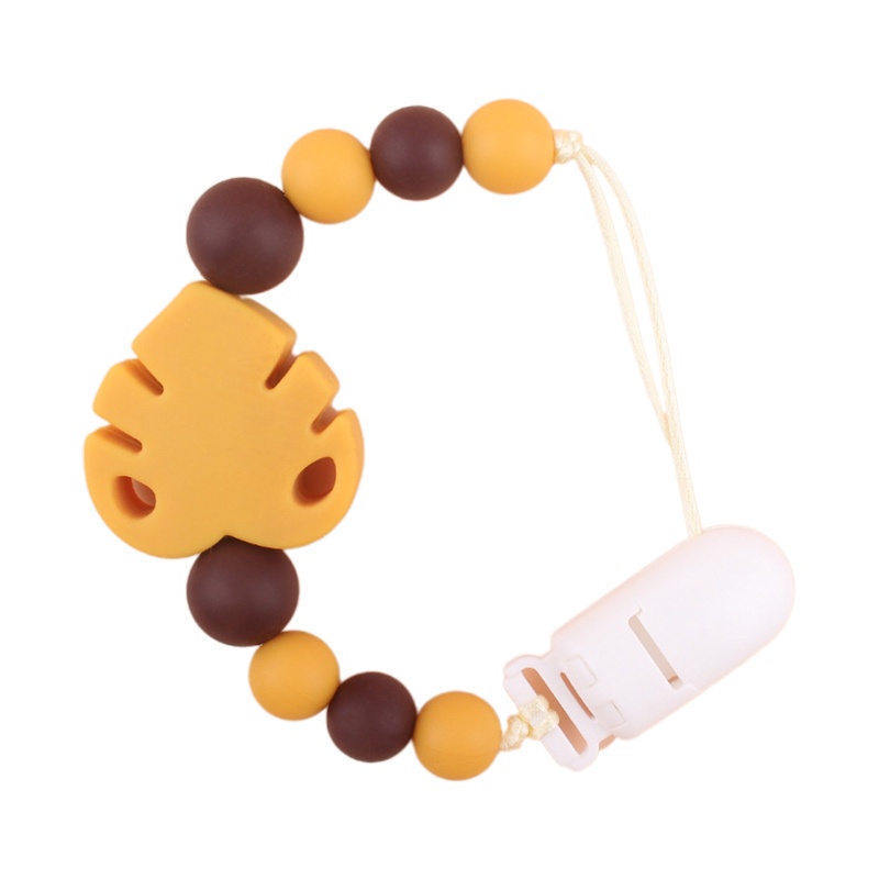 Kẹp Núm Vú Giả Bằng Silicon Hình Chiếc Lá Dễ Thương Cho Bé Sơ Sinh Mọc Răng