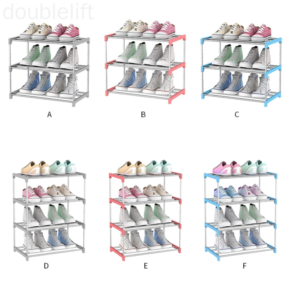 Shoes Rack Organizer Multi-layer Stainless Steel Shoe Stand Storage Shelf for Entryway Door doublelift store