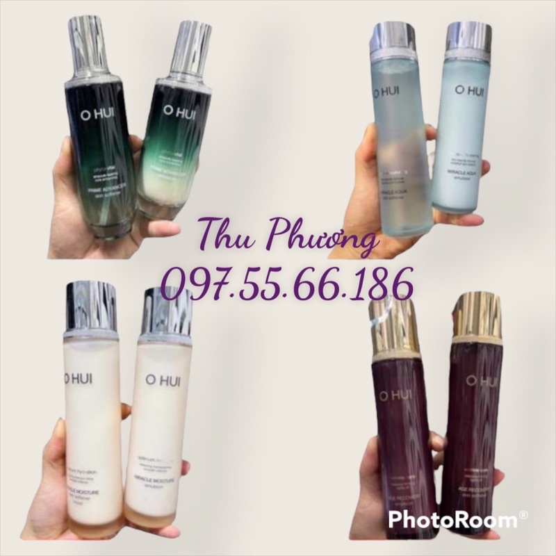 Cặp nước hoa hồng 150ml - sữa dưỡng sáng da ohui miracle aqua 130ml