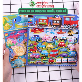 Sticker 3D chống thấm xe ô tô BIG SIZE dán cho bé đồ chơi dán giải trí học thêm về sinh vật biển, khủng long