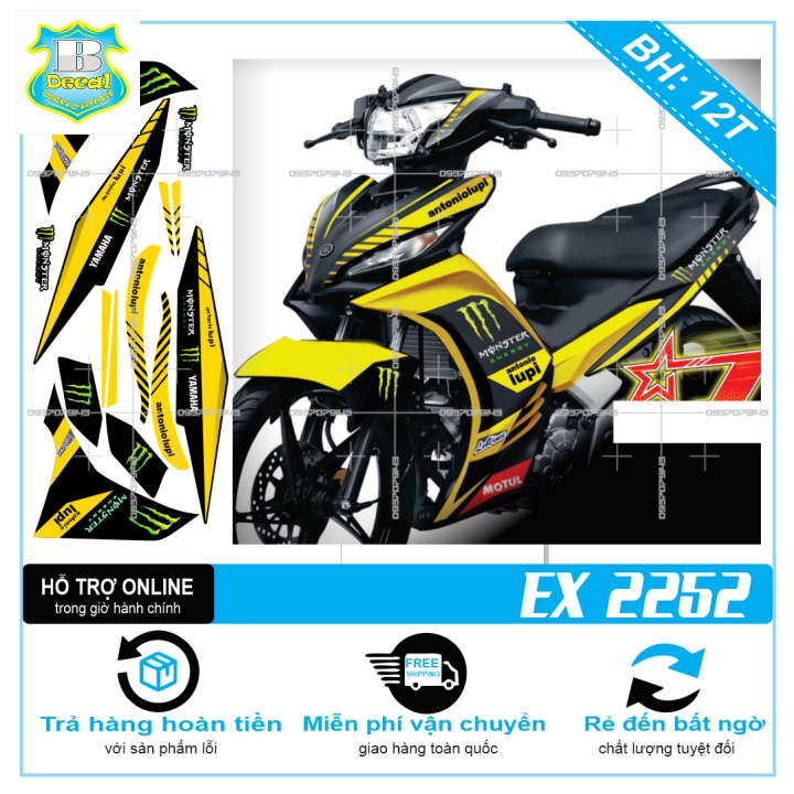 ( Quí khách vui lòng mang ra tiệm cho thợ dán ) Tem EX 2011 VÀNG ĐEN 2252 [Bi Decal]