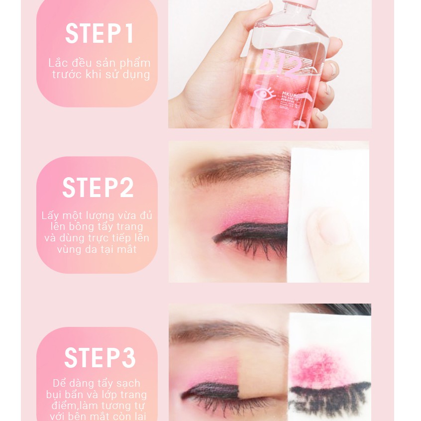 Tinh chất tẩy trang mắt môi chuyên biệt MKUP B12 Serum eye and lip remover 150ml | BigBuy360 - bigbuy360.vn