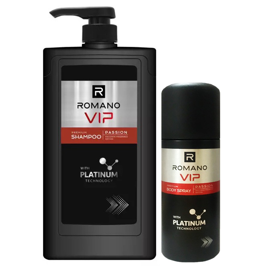 Combo Dầu gội Romano VIP 650ml + Xịt Vip 150ml