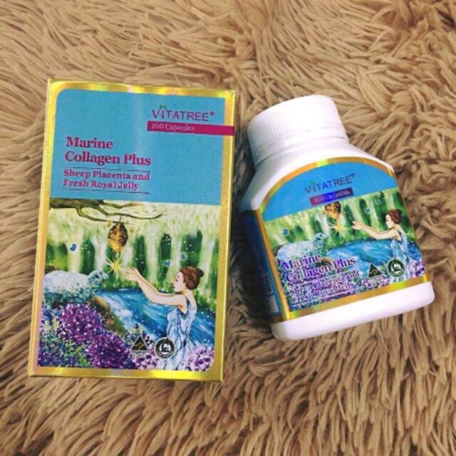 Viên uống đẹp da vitatree marine collagen plus ( hàng chuẩn)