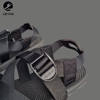 Giày Sandal Nữ, Nam Quai Chéo Xỏ Ngón Letas  - Đen