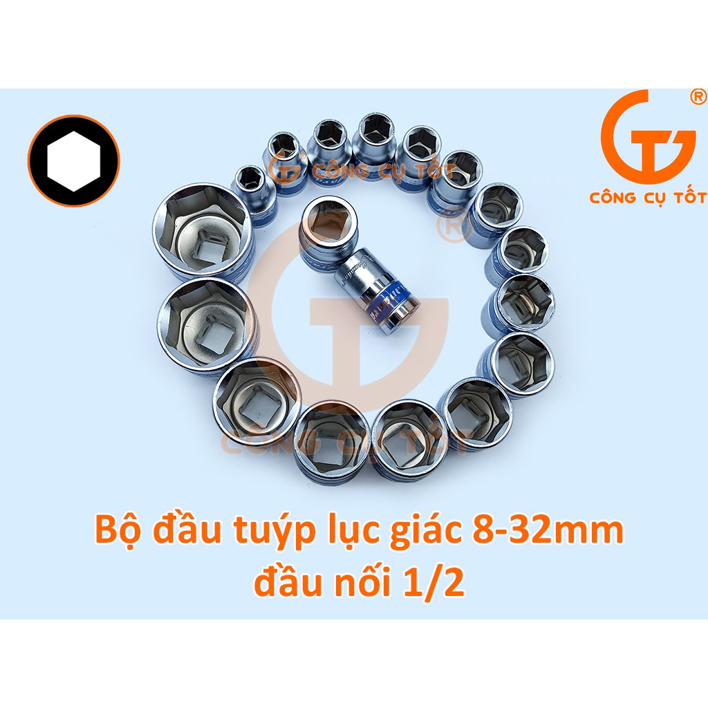Tuýp lục giác ngắn 1/2inch Standard xanh