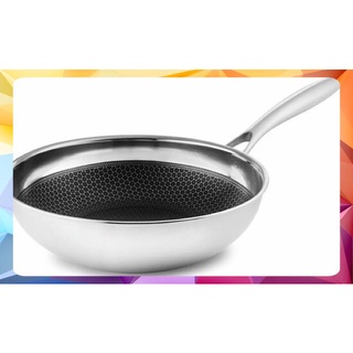 Chảo inox 304 sâu chống dính T&K Blackcube cao cấp