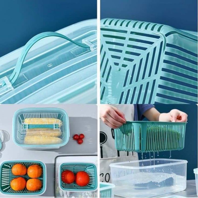 Bộ 5 Hộp Đựng Ráo Hộp Đựng Rau Củ Quả