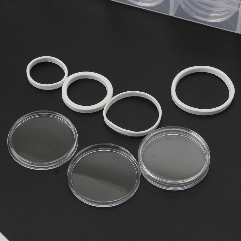 Set 100 Hộp Nhựa Tròn 30mm Đựng Tiền Xu Sưu Tầm