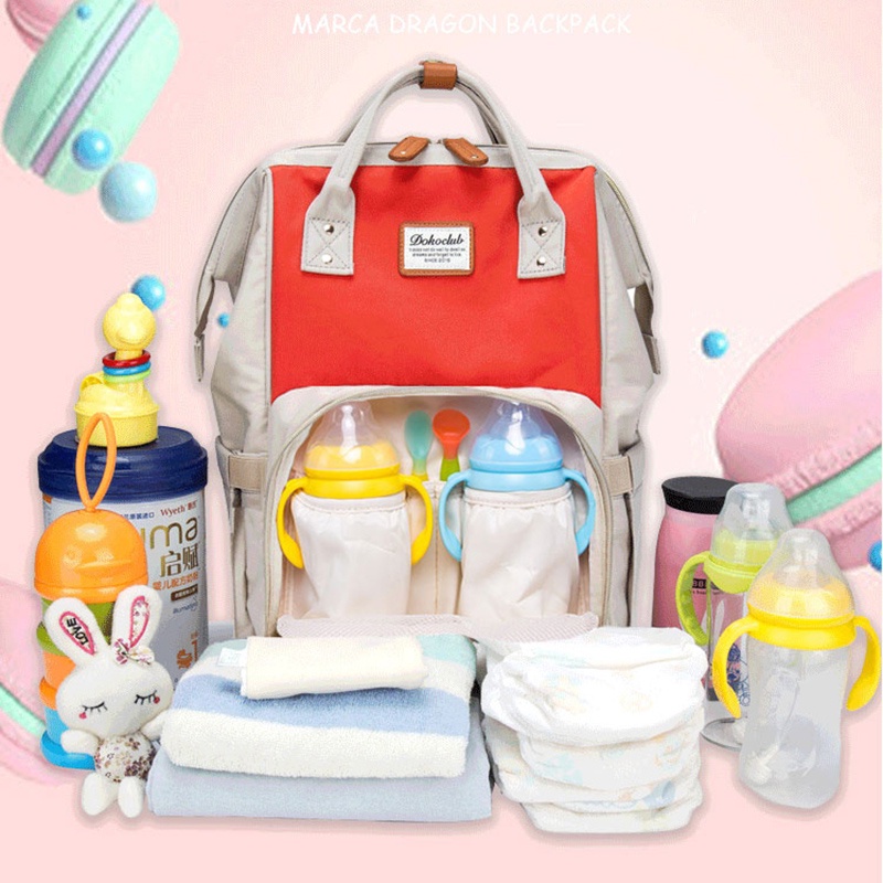 Balo bỉm sữa KidsWorld Dokoclub Mommy Bag 12 Colors giữ nhiệt bình sữa, chống thấm nước 13 ngăn 12 Colors