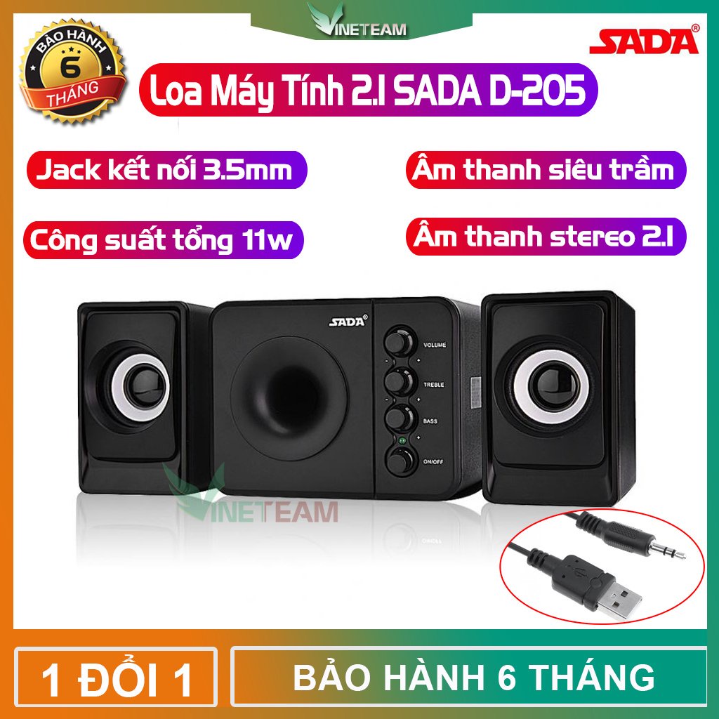 {SẬP GIÁ} {Video Test Loa} Bộ 3 Loa Nghe Nhạc Máy Vi Tính USB SADA D205 Nghe Nhạc Cực Hay -dc4679