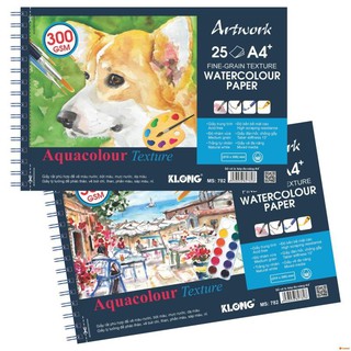 Sổ vẽ màu nước KLONG Artwork A4 - 300GSM - 25 tờ; MS: 782 [Sổ Klong]