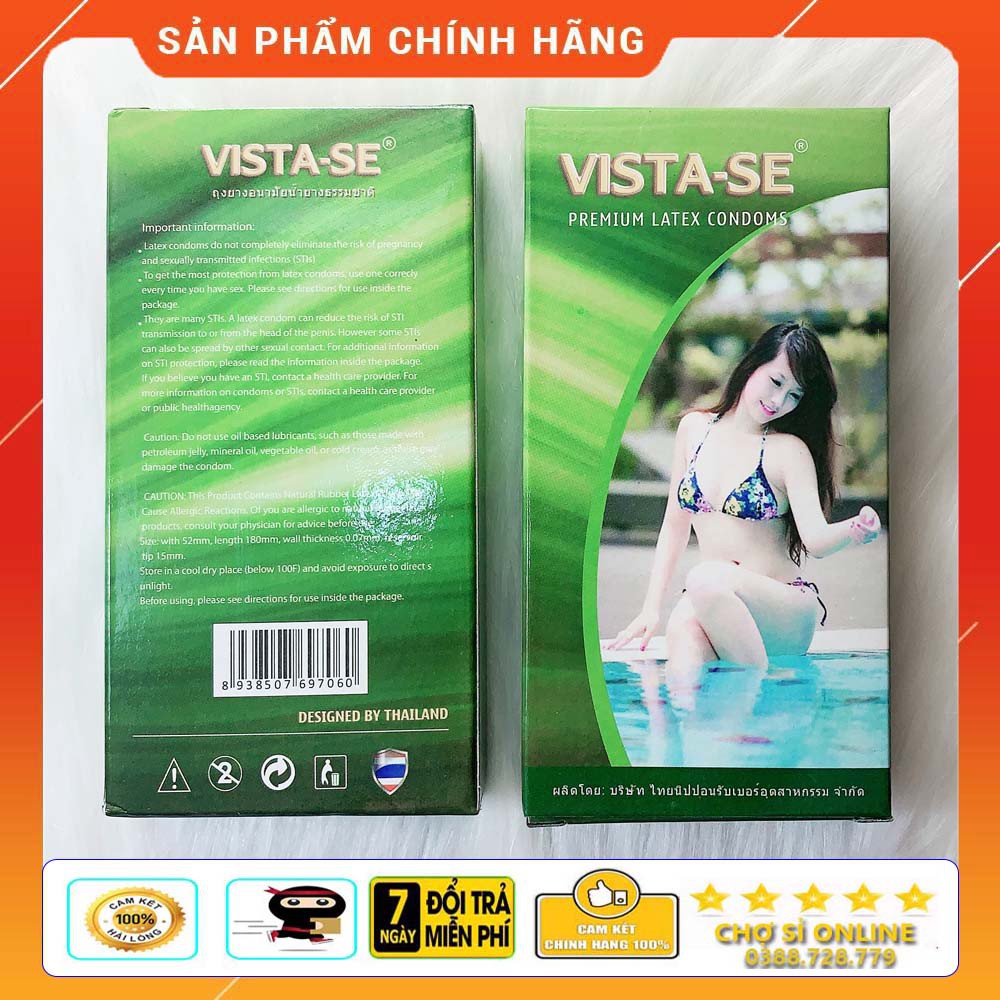 Bao cao su Vista-se ❤️FREESHIP❤️ siêu mỏng siêu an toàn hộp 10 chiếc giá sỉ tốt nhất