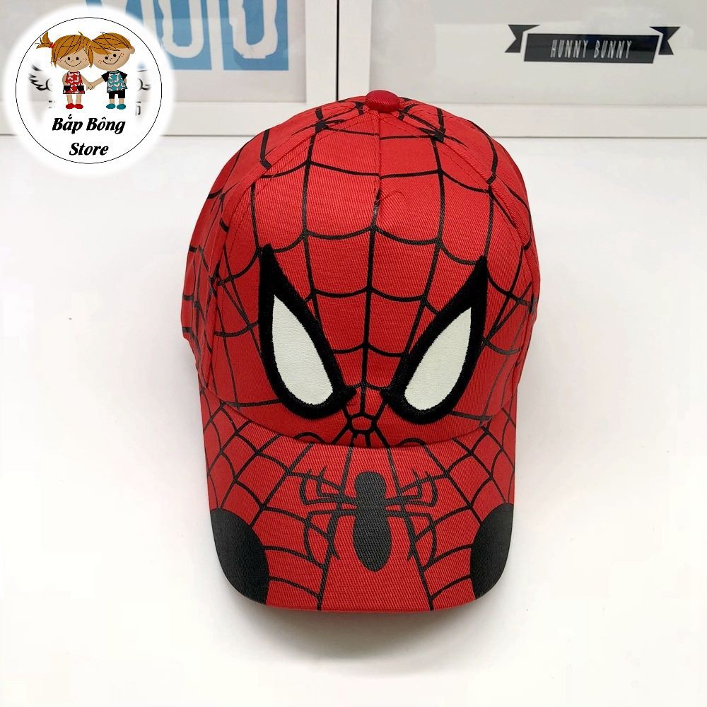 Mũ lưỡi trai người nhện Spiderman cho bé trai, bé gái - Mũ vành che nắng - Nón kết thêu và in cho bé đi biển, đi chơi