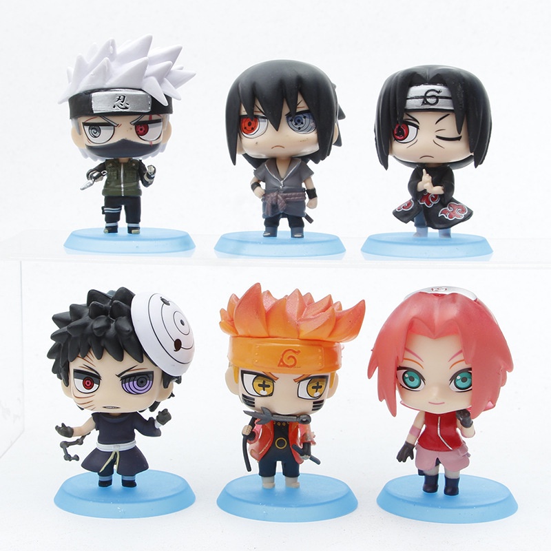 Set 6 mô hình nhân vật phim hoạt hình Naruto bằng nhựa