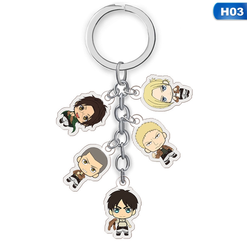 Móc chìa khóa bằng hợp kim thiết kế phong cách hoạt hình Attack on Titan