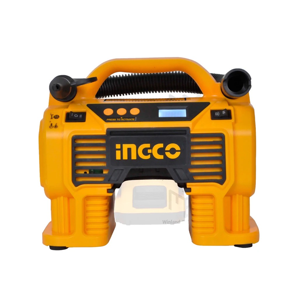 Máy bơm hơi lớp xe dùng pin 20V INGCO CACLI2002, máy bơm lớp hơi xe máy thuyền hơi phao hơi