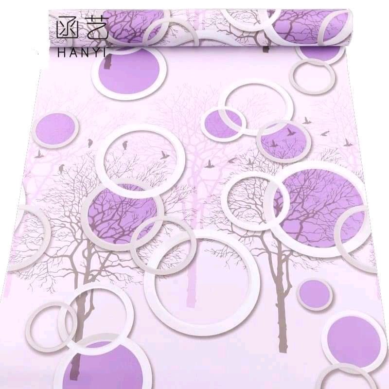 10m giấy dán tường ô vuông và lá xanh có sẵn keo khổ 45cm.