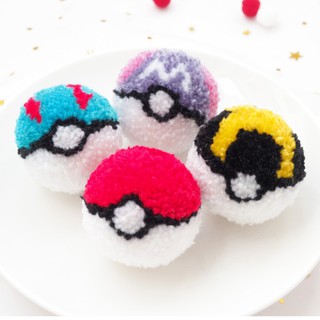 Pompom quả cầu Pokeball - Great ball - Ultra ball - Master ball - Pokemon - Móc Khóa Handmade