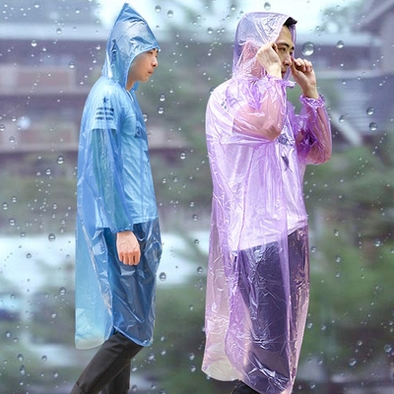 Áo Mưa Có Mũ Trùm Dùng Một Lần Dành Cho Người Lớn