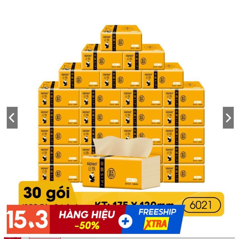 Thùng 30 gói giấy ăn gấu trúc siêu dai