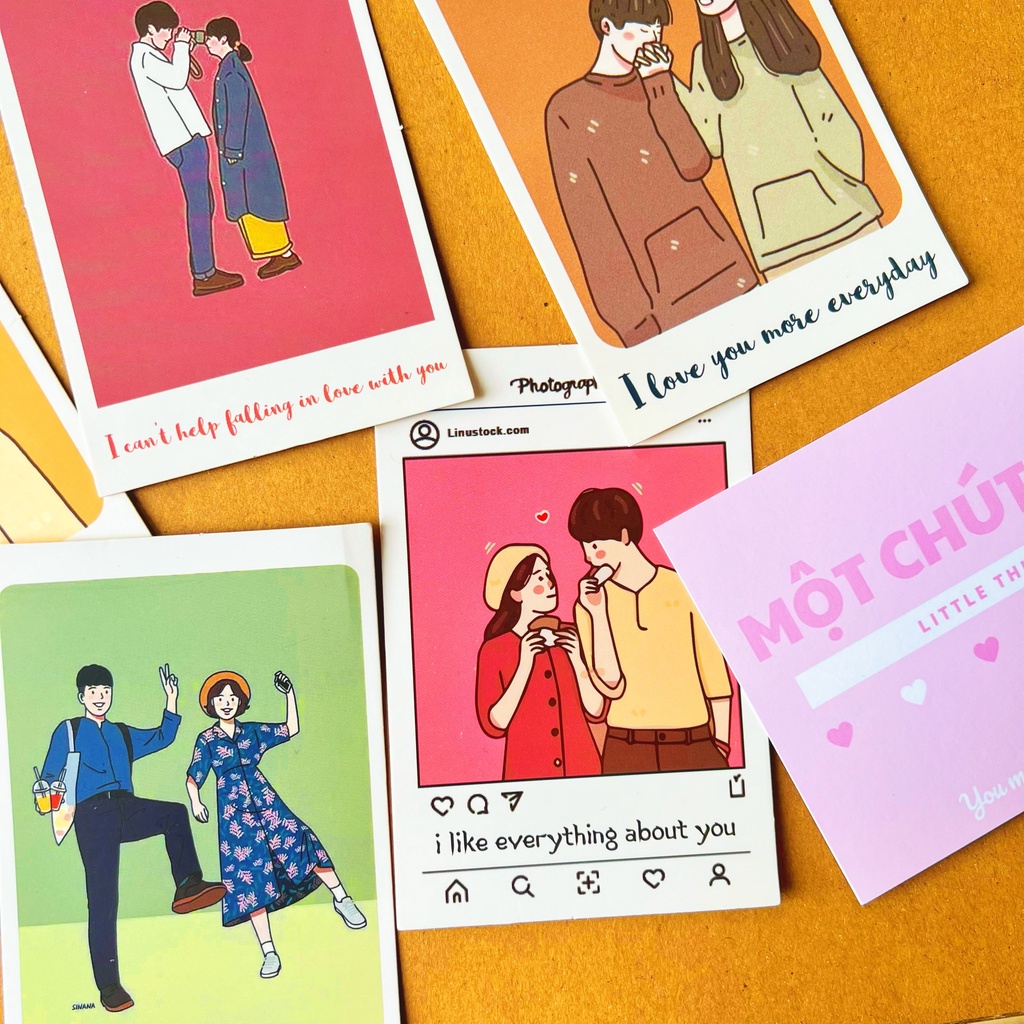 Thiệp Postcard Couple Hàn Quốc Decor, Thiệp Chúc Mừng Valentine, Sinh Nhật, Giáng Sinh, Lễ Kỉ Niệm, Thiệp Cảm Ơn