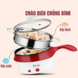 Lẩu điện mini có tay cầm có xửng hấp
