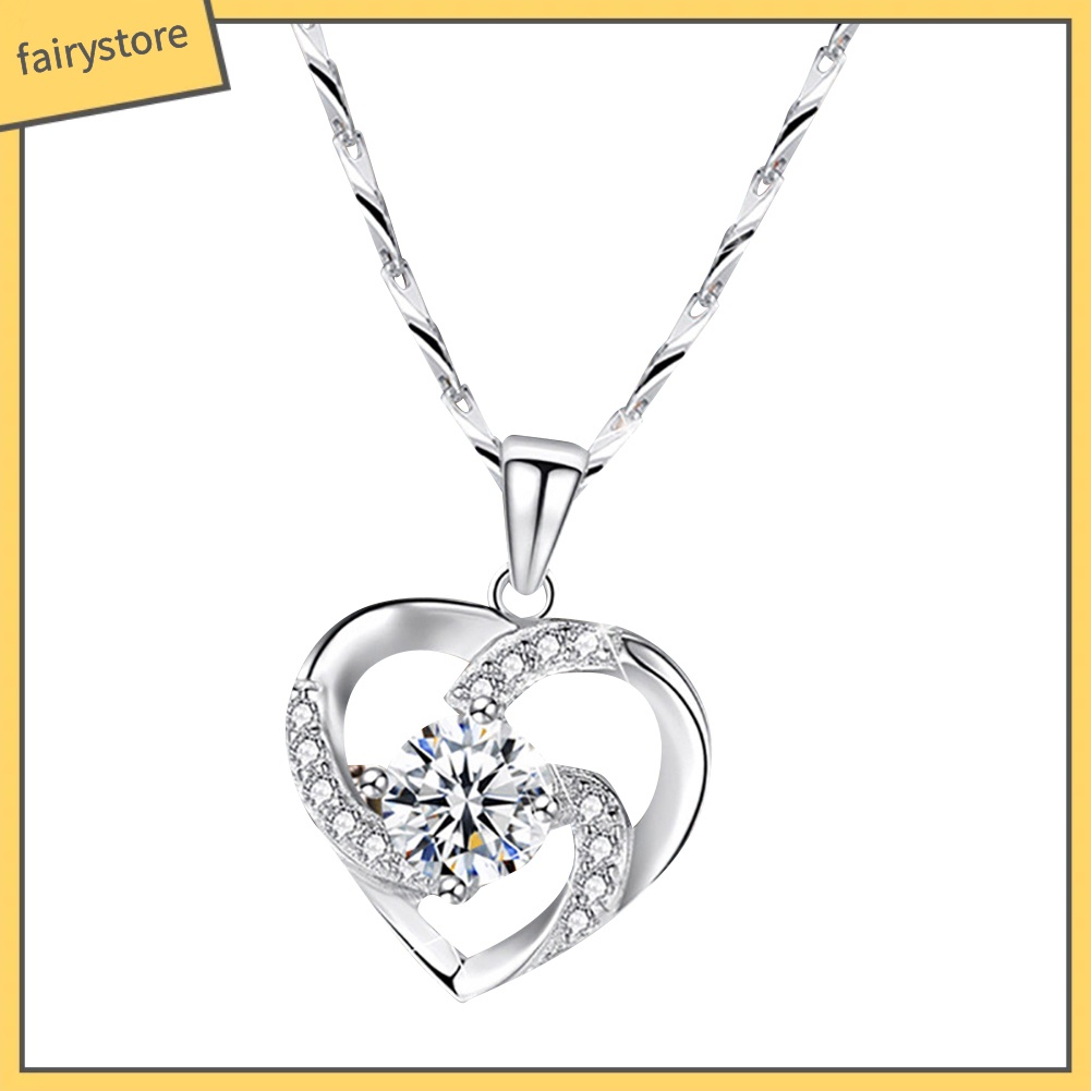 Mặt dây chuyền hình trái tim đính đá kiểu dáng thời trang cho nữ