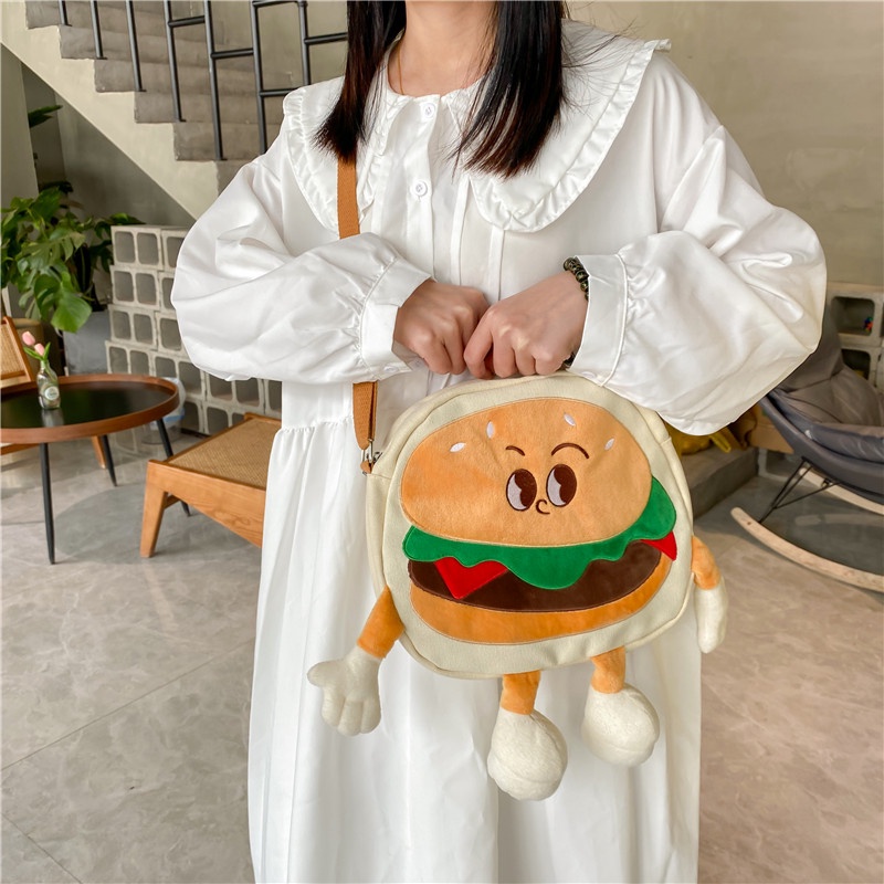 Túi Đeo Chéo Hình hamburger Phong Cách Hàn Quốc Thời Trang 2022 Cho Nữ