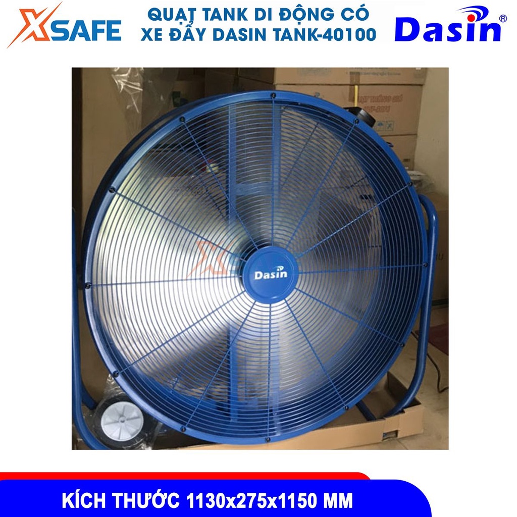 Quạt di động có bánh xe Dasin TANK40100 22W lưu lượng gió 2.424 m3/giờ, vòng quay 620 vòng/phút[CHÍNH HÃNG][XSAFE]