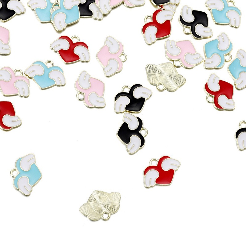 Set 10 Mặt Vòng cổ Hình Đôi Cánh Thiên Thần Nhiều Màu Sắc