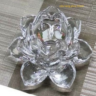 đế sen nở cắm nến thủy tinh