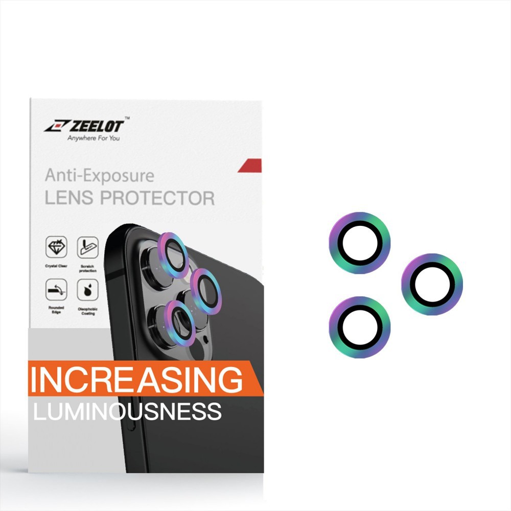 Kính Cường Lực ZEELOT camera cho iPhone 12 Pro Max viền Màu Titan - Hàng Chính Hãng