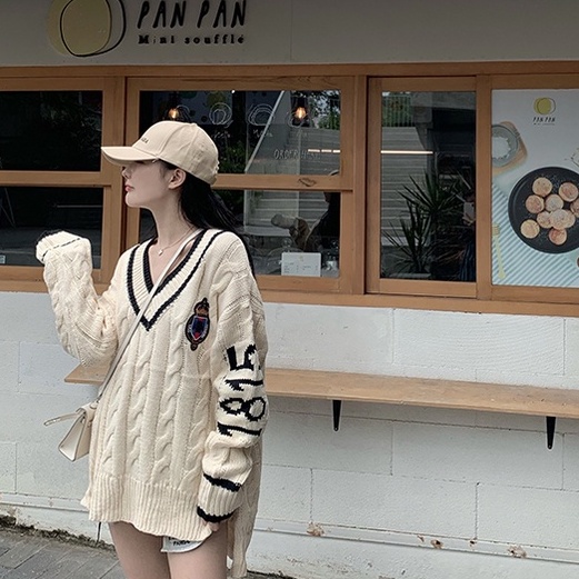 Áo len nữ tay dài cổ chữ V thời trang Hàn Quốc | BigBuy360 - bigbuy360.vn