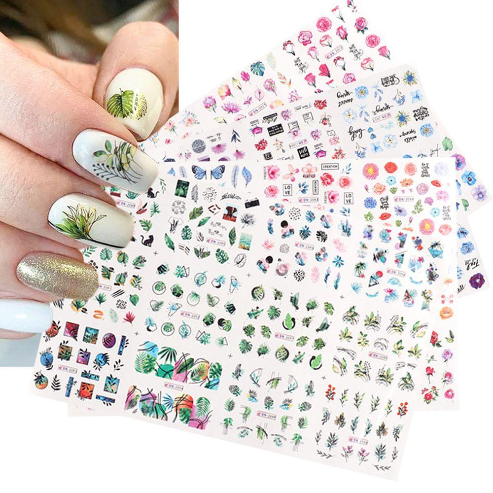Miếng Dán Trang Trí Móng Tay Họa Tiết Hoa Lá 12 Phong Cách Thời Trang Dành Cho Nữ DYRUIDOJ