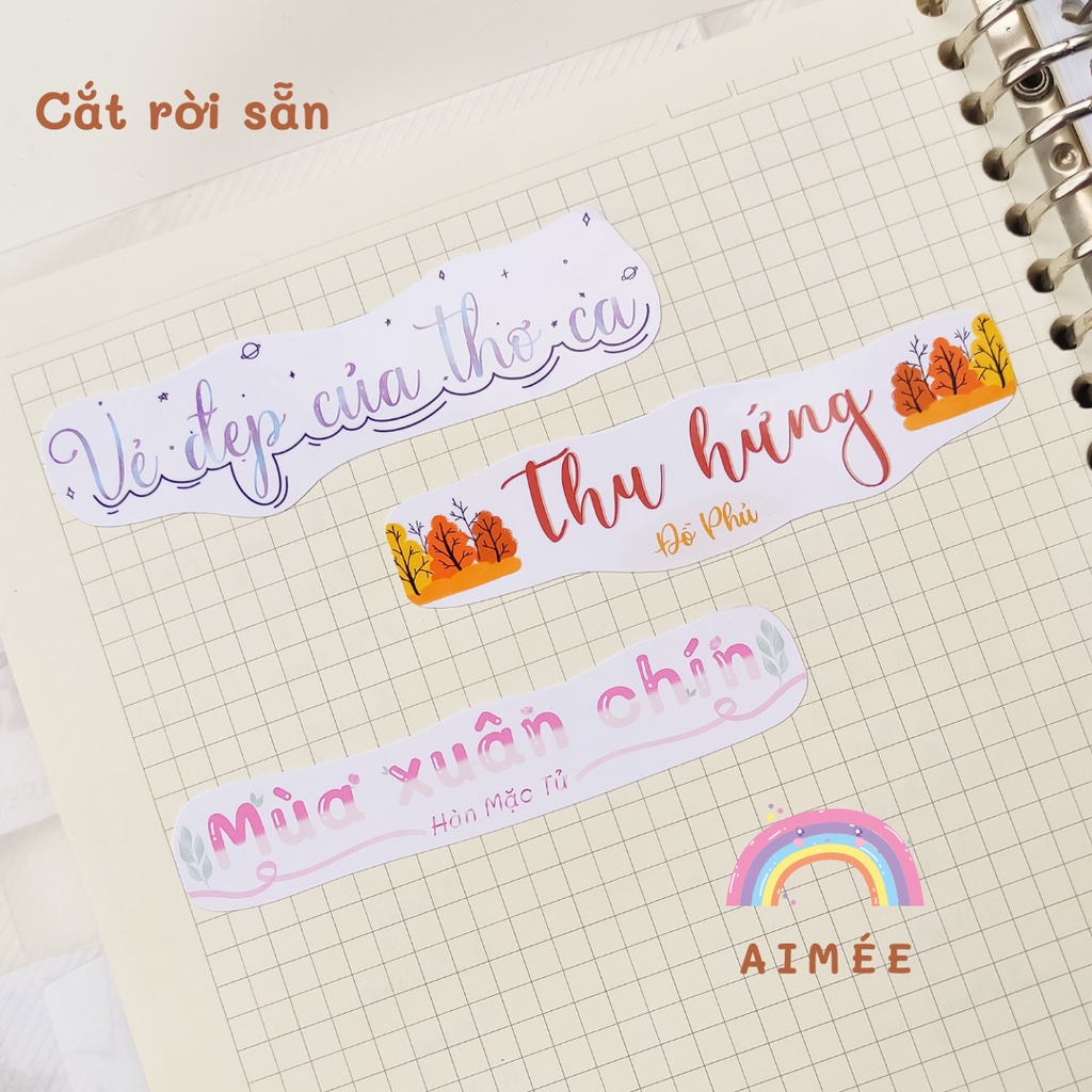 Sticker ngữ văn 10, tiêu đề văn học 10 MỚI  | Aimee