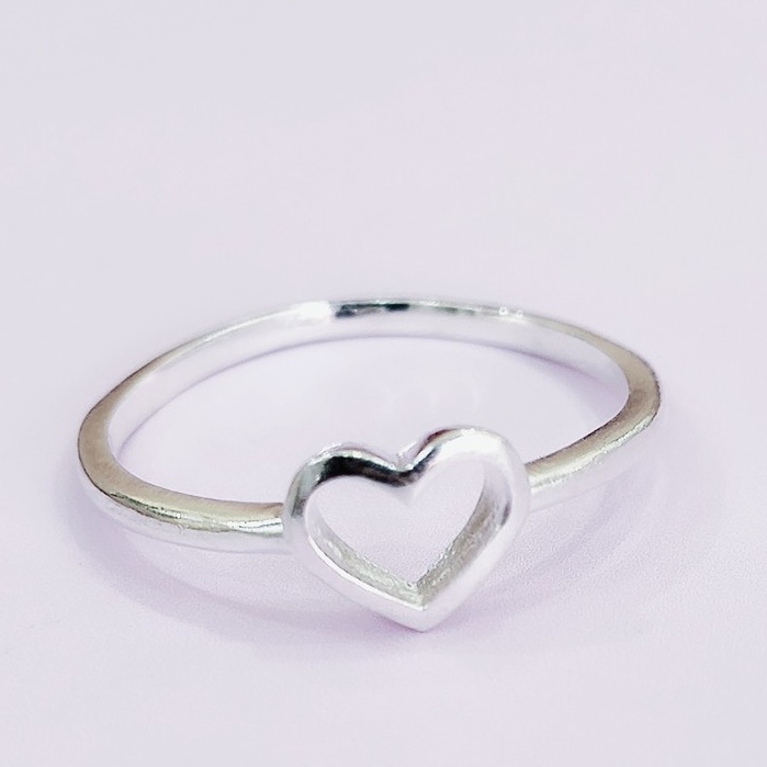 Nhẫn bạc Nhẫn trái tim nhỏ Van Jewelry V10269 gắn đá trắng