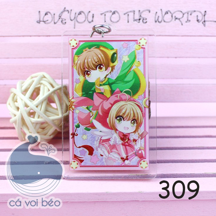 [SALE GIÁ XƯỞNG] Móc khóa Card Captor Sakura Thẻ bài pha lê Syaoran Tomoyo Yue hàng loại 1 móc khóa manga anime