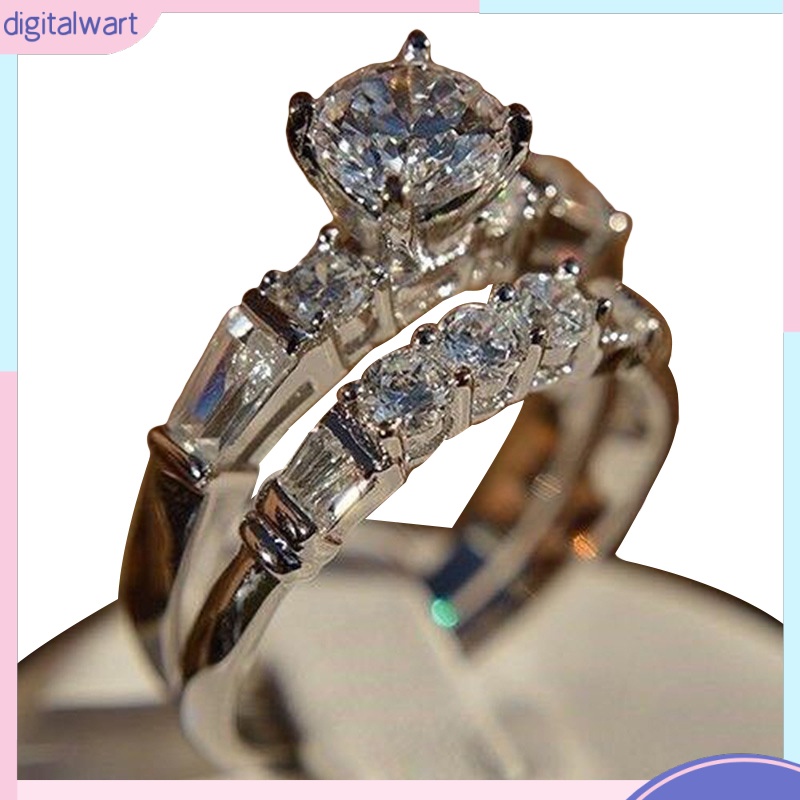 Bộ 2 chiếc nhẫn đính đá thời trang cho nữ