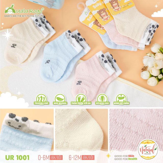 Ualarogo Tất lưới chống trơn cho bé 0 - 6M, 6-12M (nhiều mẫu)