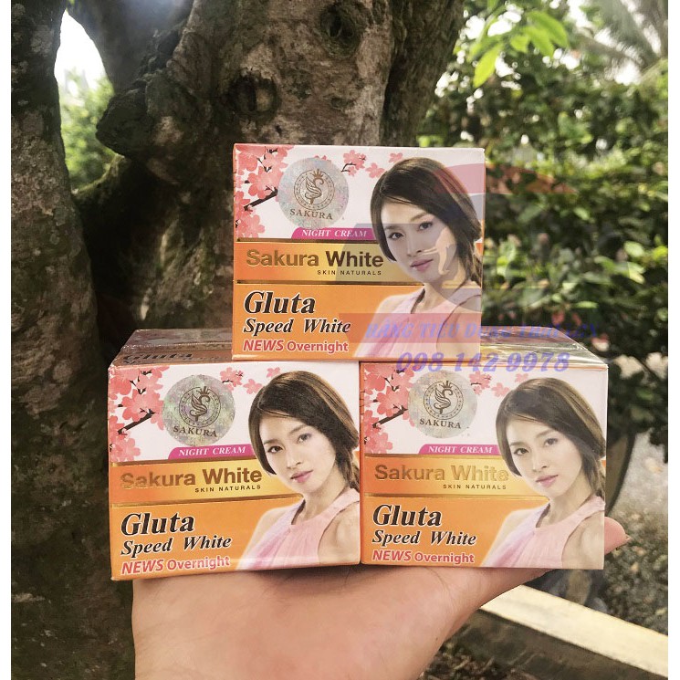 KEM DƯỠNG TRẮNG DA SAKURA WHITE GLUTA SPAEED WHITE - BAN ĐÊM