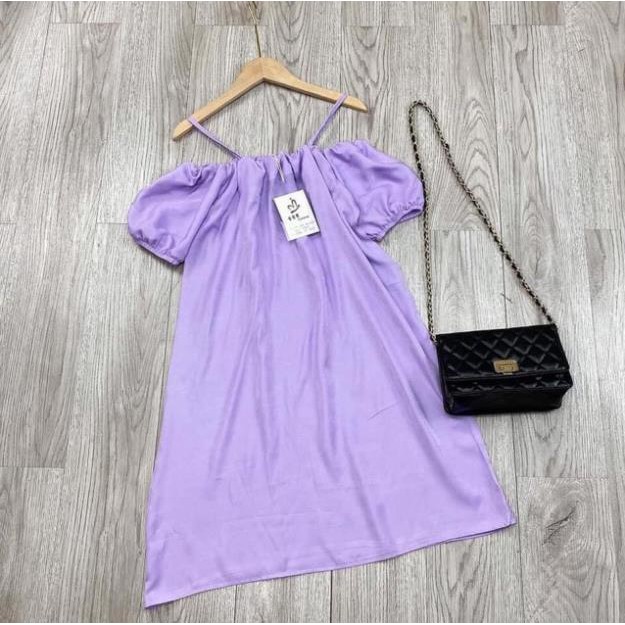 [ Mã FAMAYWA2 giảm 10K đơn 50K] [Yen Tran] Váy maxy trễ vai dáng xuông chất đũi lụa | BigBuy360 - bigbuy360.vn