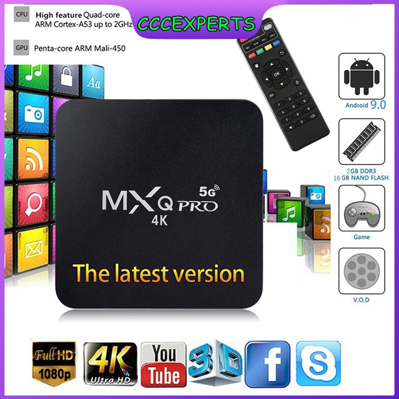 【CcExperts】Hộp phát phương tiện MXQ PRO Cổng HDMI Android 5G 4K 3D Smart TV Box có điều khiển từ xa hồng ngoại 1GB / 8GB 2GB /16GB