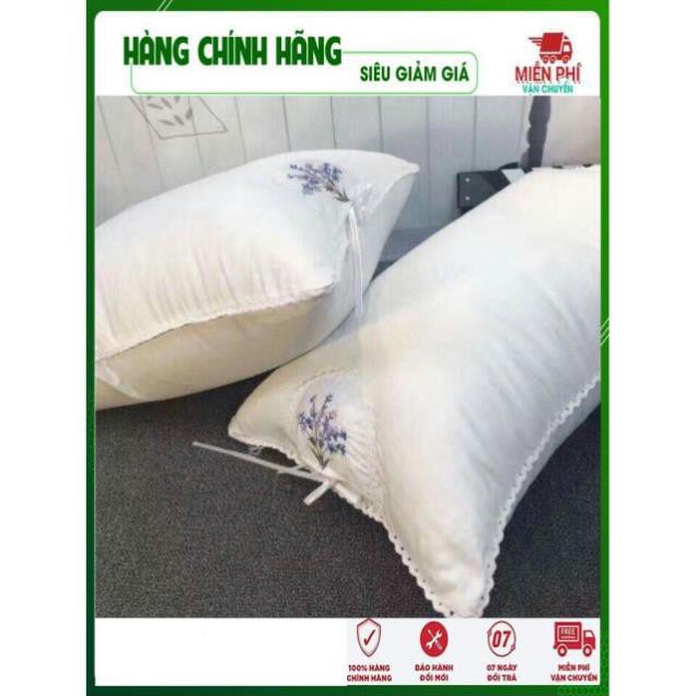 Gối Thơm Lavender Lông Vũ Ruột Gối Thơm Hương Hoa Ép Hơi (2 chiếc)