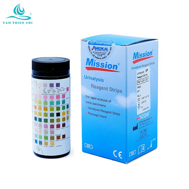 Que thử nước tiểu ACON Mission 3 thông số hộp 100 test