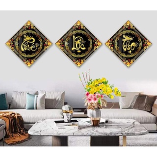 Tranh Tráng Gương 3D Cao Cấp - Tranh Treo Tường Phúc Lộc Thọ 01