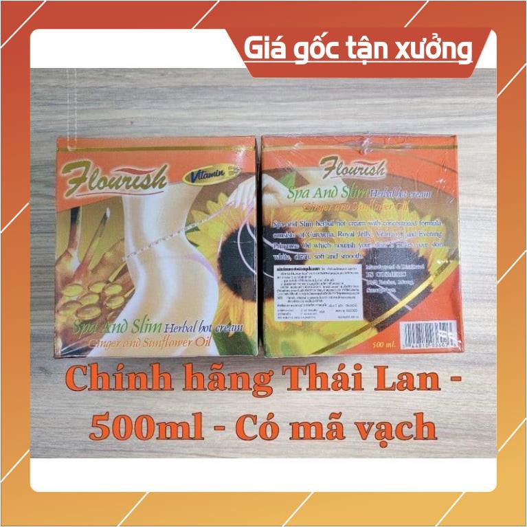 Hàng chính hãng -  Kem tan mỡ bụng gừng hiệu Flourish Thái Lan, Kem làm giảm mở bụng gừng Flourish Thái Lan 500ml