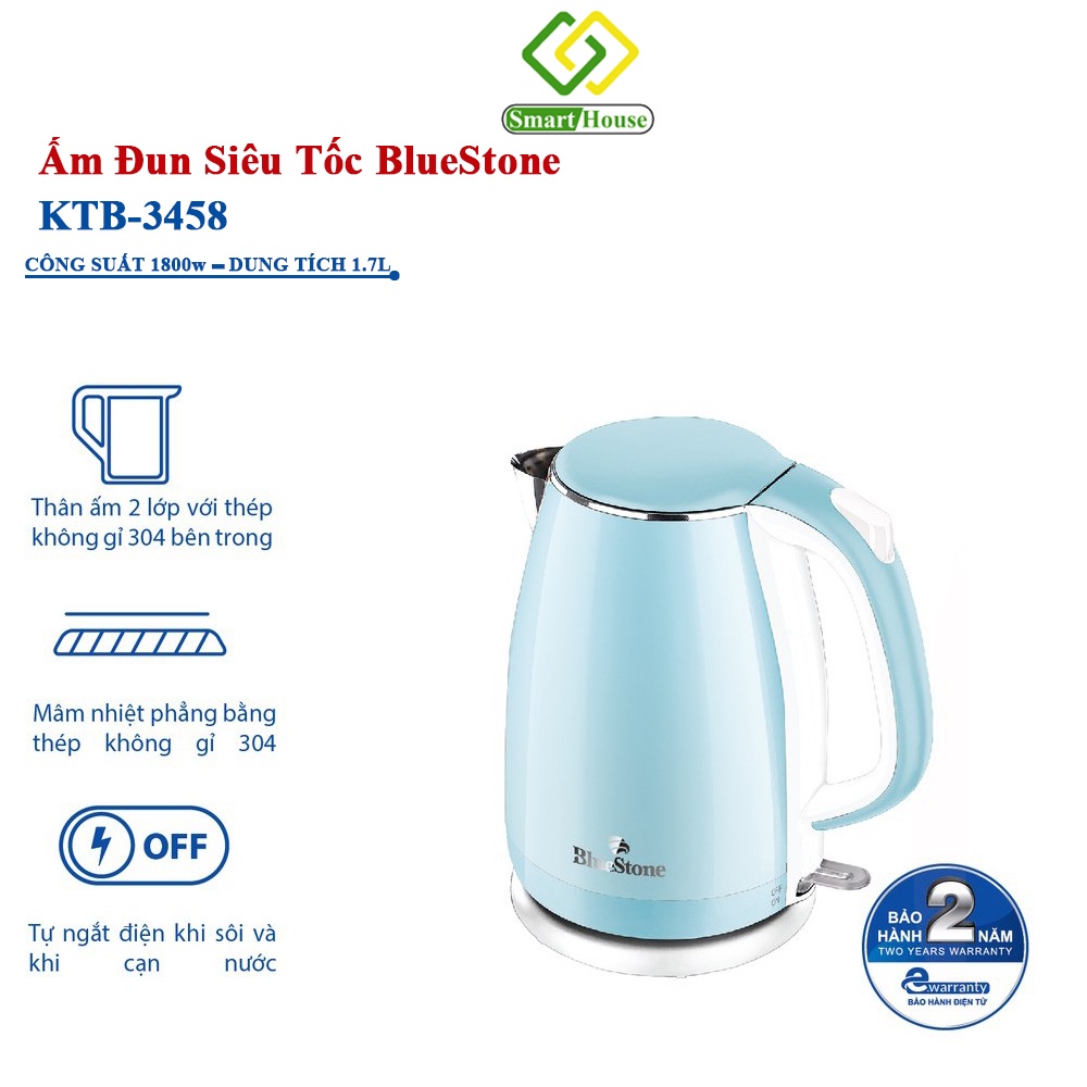 Bình đun siêu tốc Bluestone 1.7 lít KTB-3458