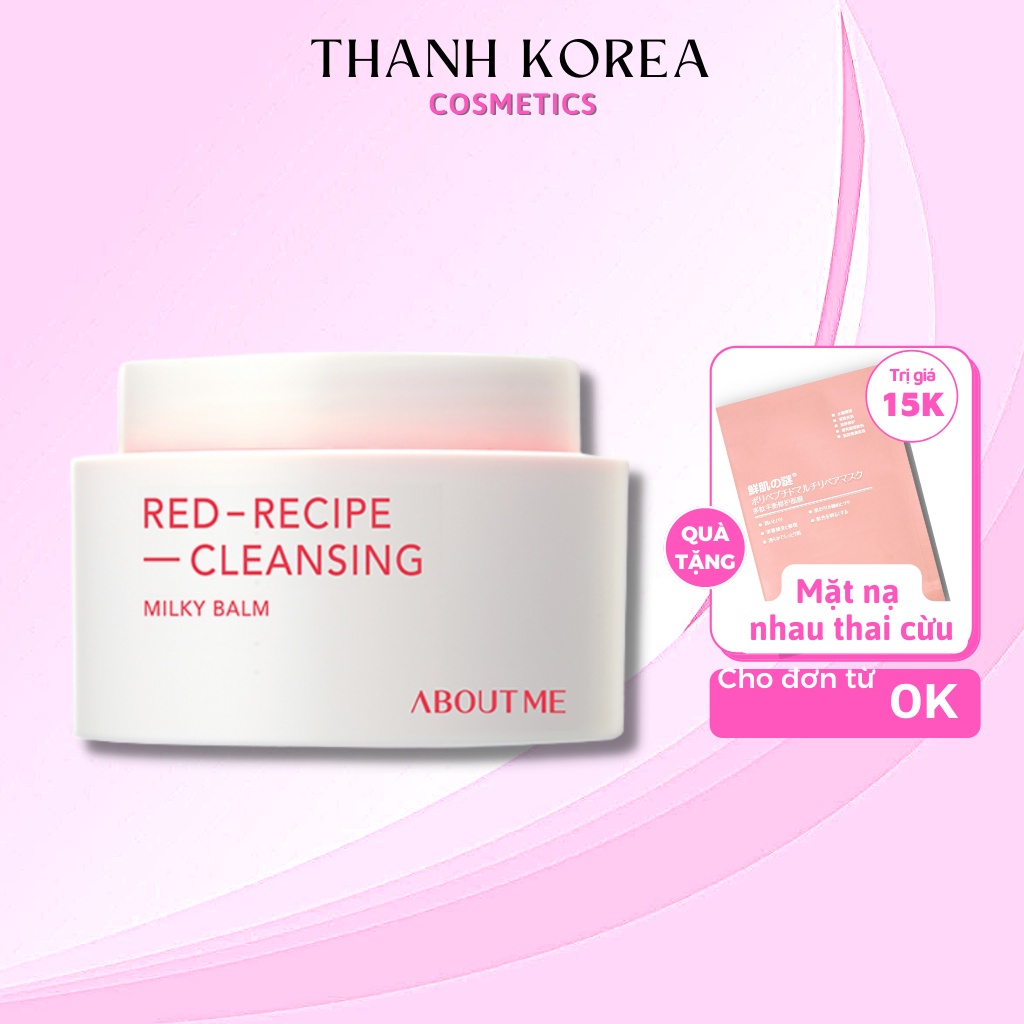 Sáp Tẩy Trang Dạng Sữa About Me Hàn Quốc Red Recipe Cleansing Milky Balm, Dưỡng Ẩm Dịu Nhẹ Cho Da Nhạy Cảm thể tích 90ml