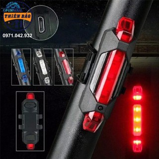 Đèn sau xe đạp đèn hậu xe đạp sạc USB 5 led chống nước Thienbaovnn